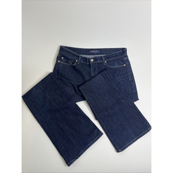 Fidelity Lily Bootcut Jeans Women’s 33 Viper Rinse Dark Wash Denim 34x32 - Picture 2 of 10